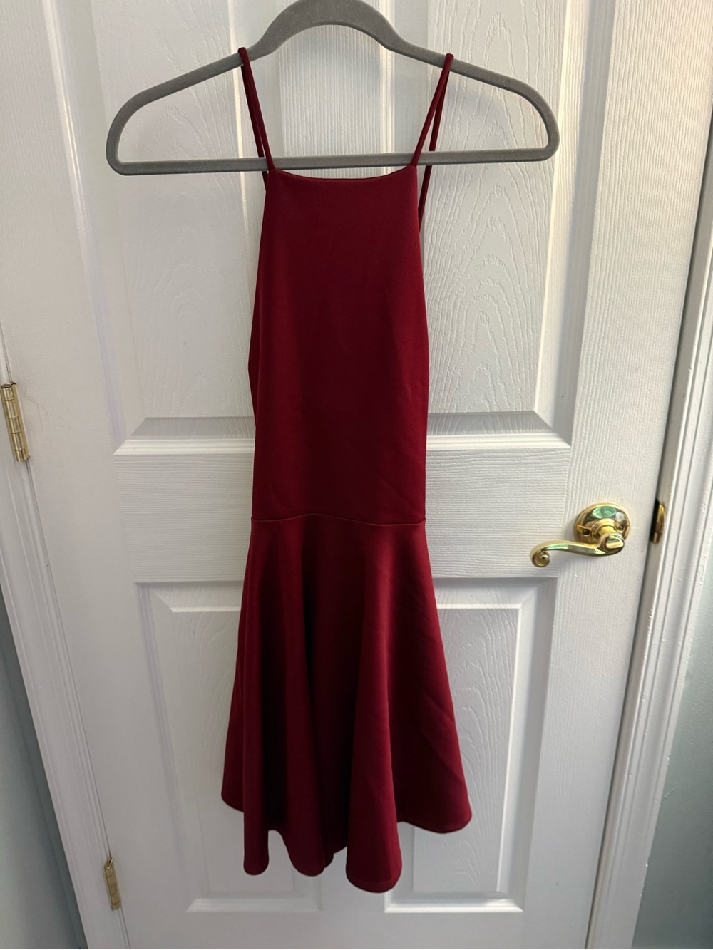 Windsor Burgundy Spaghetti-Strap Midi Dress
